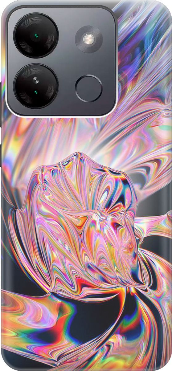 

Чехол на Infinix Smart 7 HD "Стеклянная абстракция", Розовый;серый, 159424