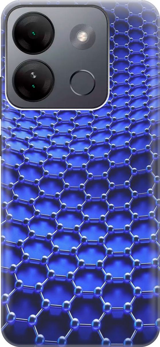 

Чехол на Infinix Smart 7 HD "Молекулярная цепь", Синий;черный, 159426