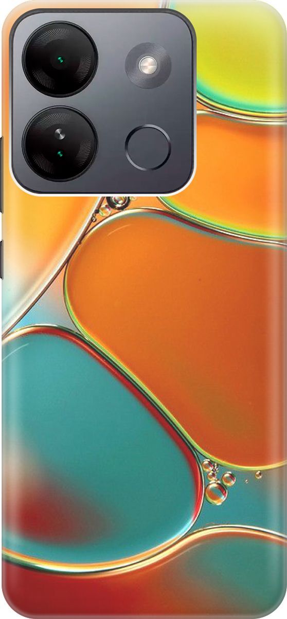 

Чехол на Infinix Smart 7 HD "Разноцветные пузырьки", Голубой;оранжевый, 159424