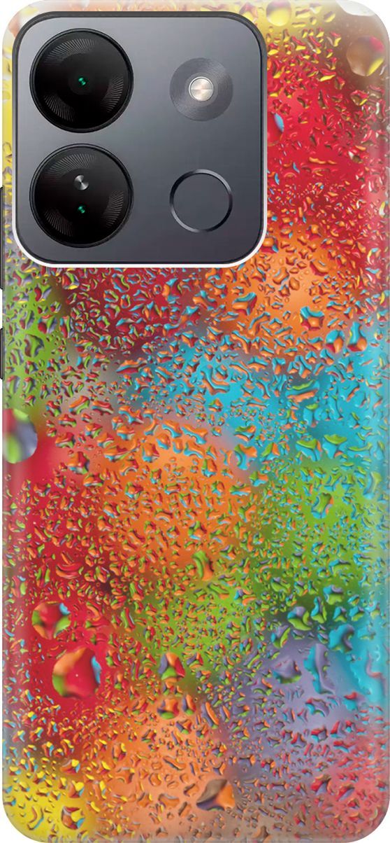 

Чехол на Infinix Smart 7 HD "Капли и разноцветные шары", Голубой;зеленый, 159424