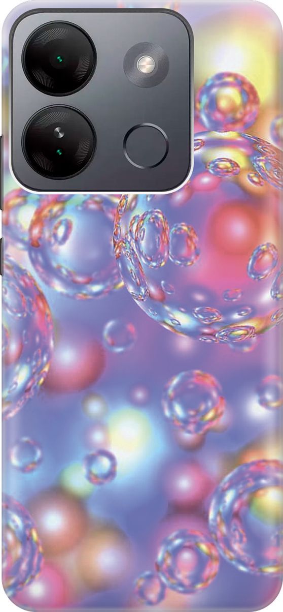 

Чехол на Infinix Smart 7 HD "Необычные пузырьки", Белый;розовый, 159424