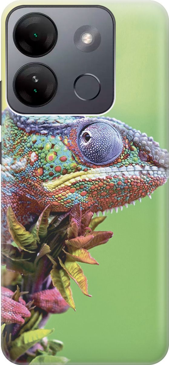 

Чехол на Infinix Smart 7 HD "Разноцветный хамелеон", Желтый;зеленый, 159429