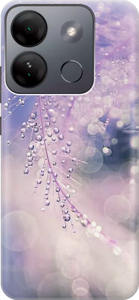 

Чехол на Infinix Smart 7 HD "Ветка в капельках", Белый;синий, 159430
