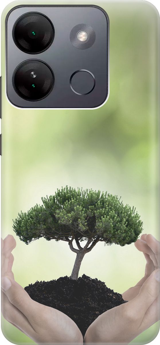

Чехол на Infinix Smart 7 HD "Оберегайте природу", Бежевый;зеленый, 159427