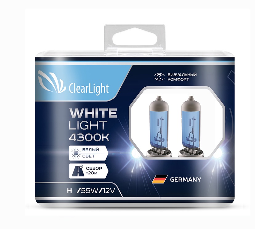 фото Лампа галогеновая h4 whitelight (2шт) clearlight