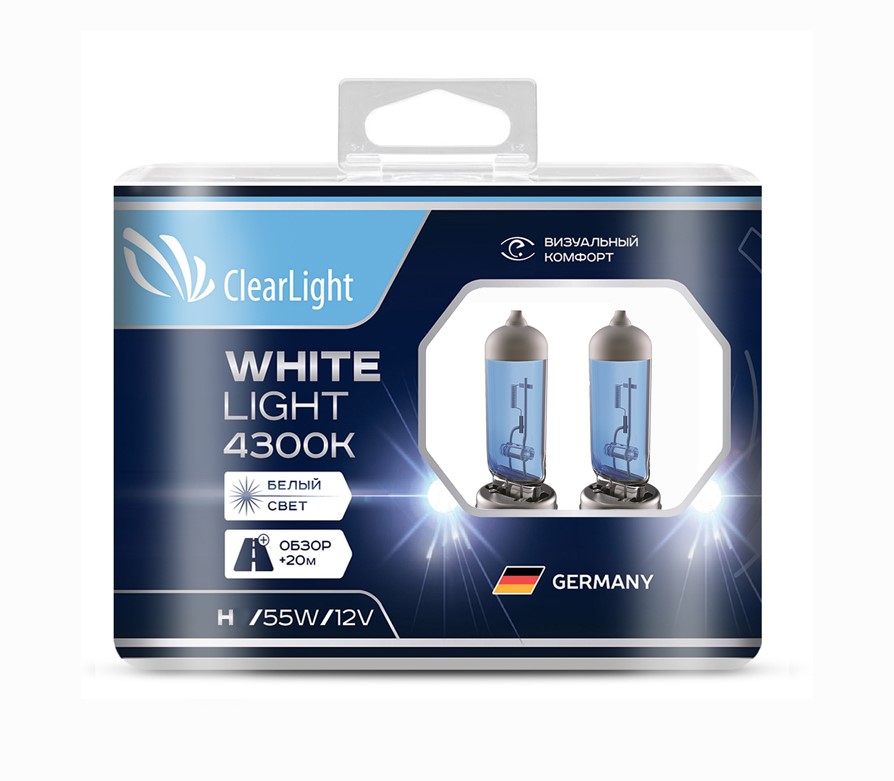 фото Лампа галогеновая clearlight h11 whitelight (2шт)