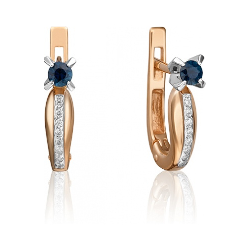 

Серьги из золота с сапфиром/бриллиантом PLATINA jewelry 02-0077-00-105-1111-30, 02-0077-00-105-1111-30