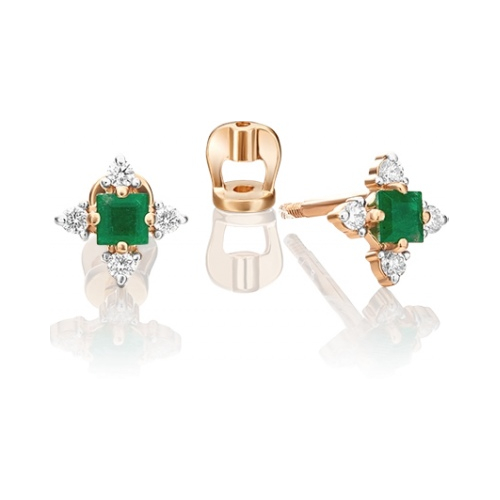 

Серьги из красного золота с бриллиантом/изумрудом PLATINA jewelry 02-0876-00-106-1110-30, 02-0876-00-106-1110-30