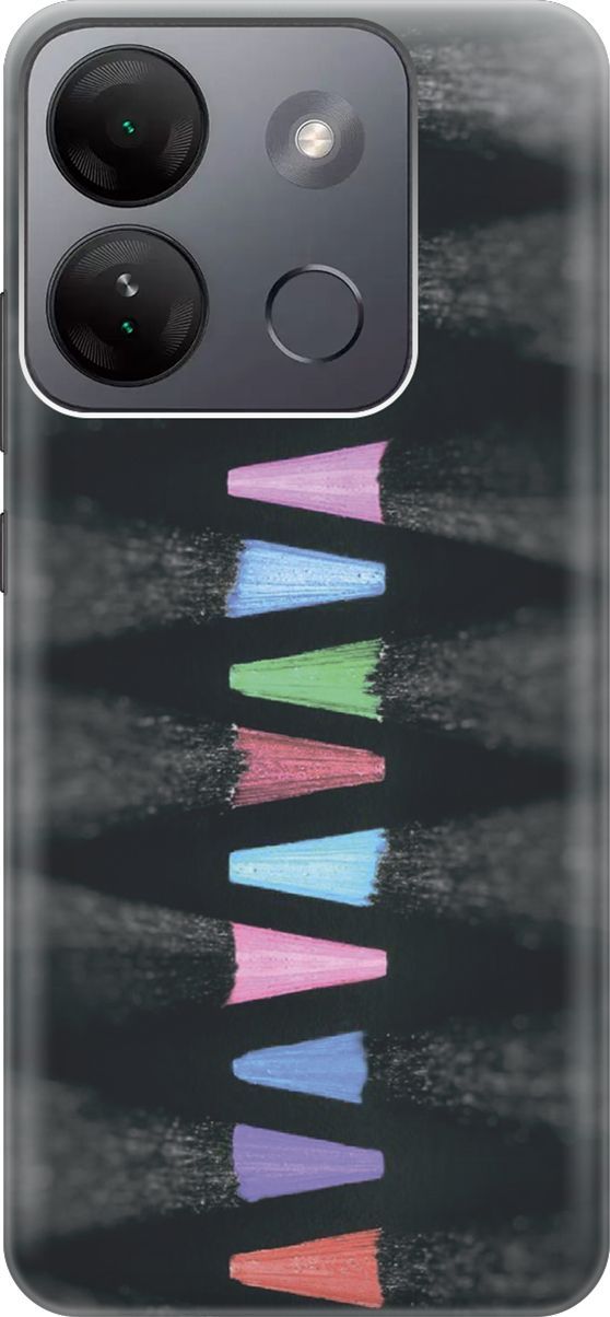 

Чехол на Infinix Smart 7 HD "Разноцветные карандаши", Голубой;черный, 159428