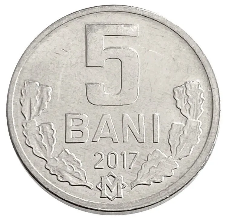 

Памятная монета 5 бани. Молдова, 2017 г. в. Монета в состоянии UNC (без обращения)