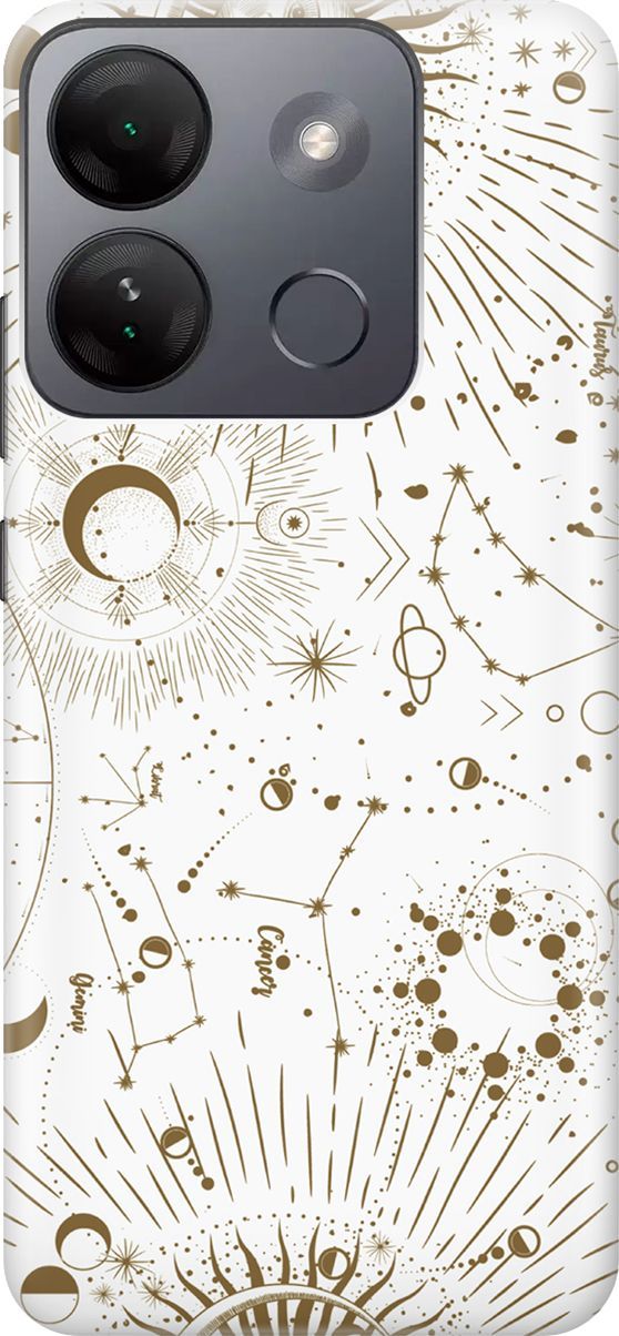 

Чехол на Infinix Smart 7 HD "Карта звездного неба", Белый;золотистый, 159426