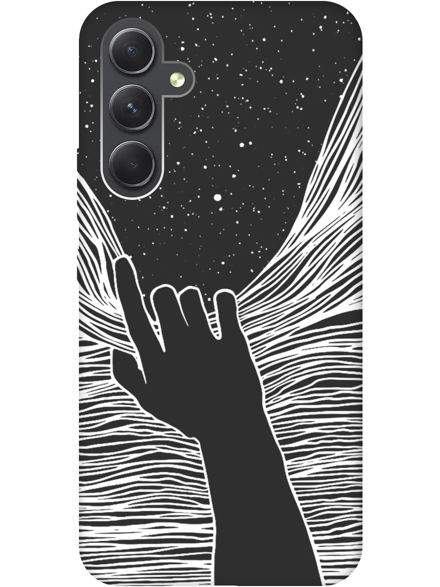 

Силиконовый чехол на Samsung Galaxy A54 5G с рисунком "Рука и нити" Soft Touch черный, 20001382