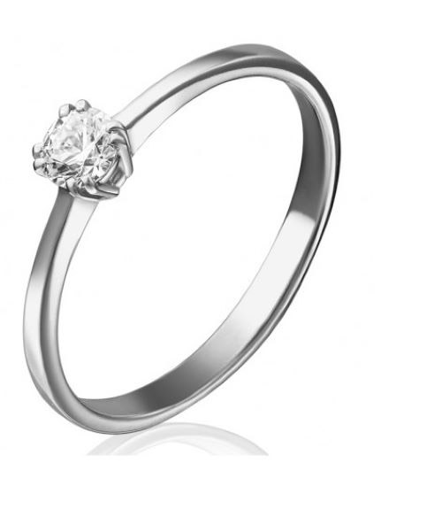 Помолвочное кольцо из белого золота 18 карат с PLATINA jewelry 01-3083-00-501-1120-38, украшенное фианитами.