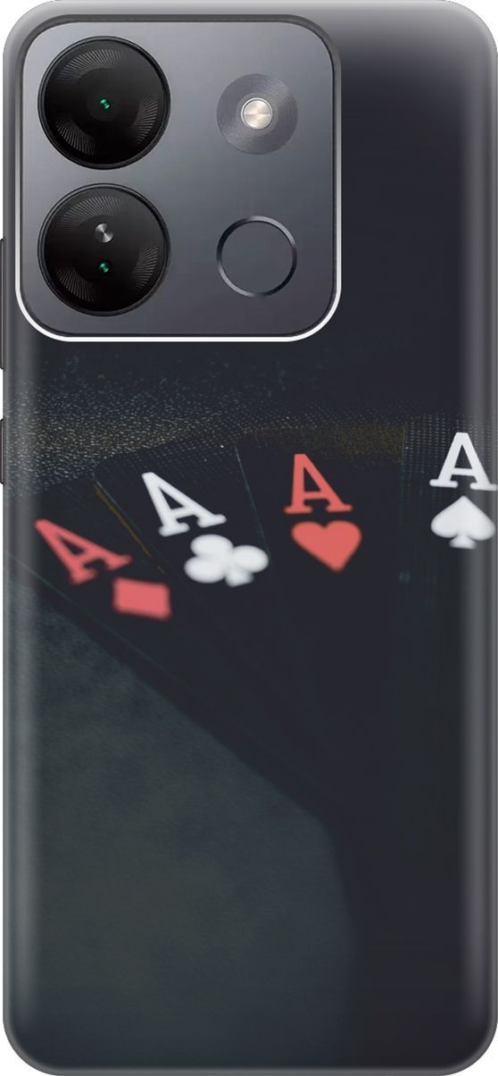 

Чехол на Infinix Smart 7 HD "Флеш-рояль", Черный;белый, 159426