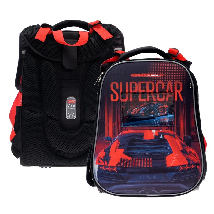 фото Рюкзак каркасный hatber ergonomic classic supercar, 37 х 29 х 17 см