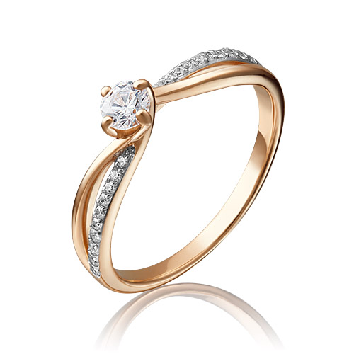 

Кольцо из красного золота с фианитом р. 19 PLATINA jewelry 01-4754-00-501-1110-38, 01-4754-00-501-1110-38