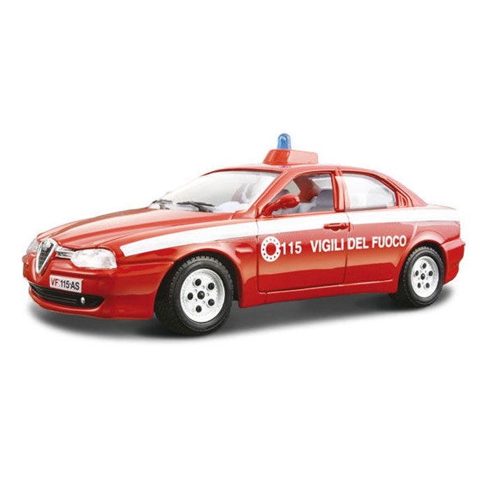 Коллекционная модель автомобиля Bburago 1:24 Alfa Romeo 156 Vigili del Fuoco 1993 classics old 1 18 scale bburago 1931 the alfa romeo 8c 2300 spider touring diecasts