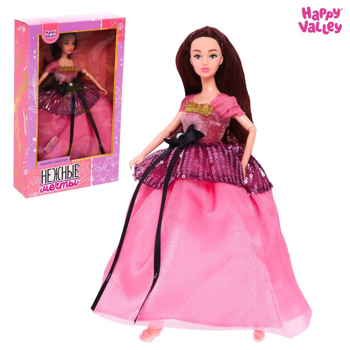 Кукла-модель «Нежные мечты» в розовом платье кукла фея мечты с гирляндой