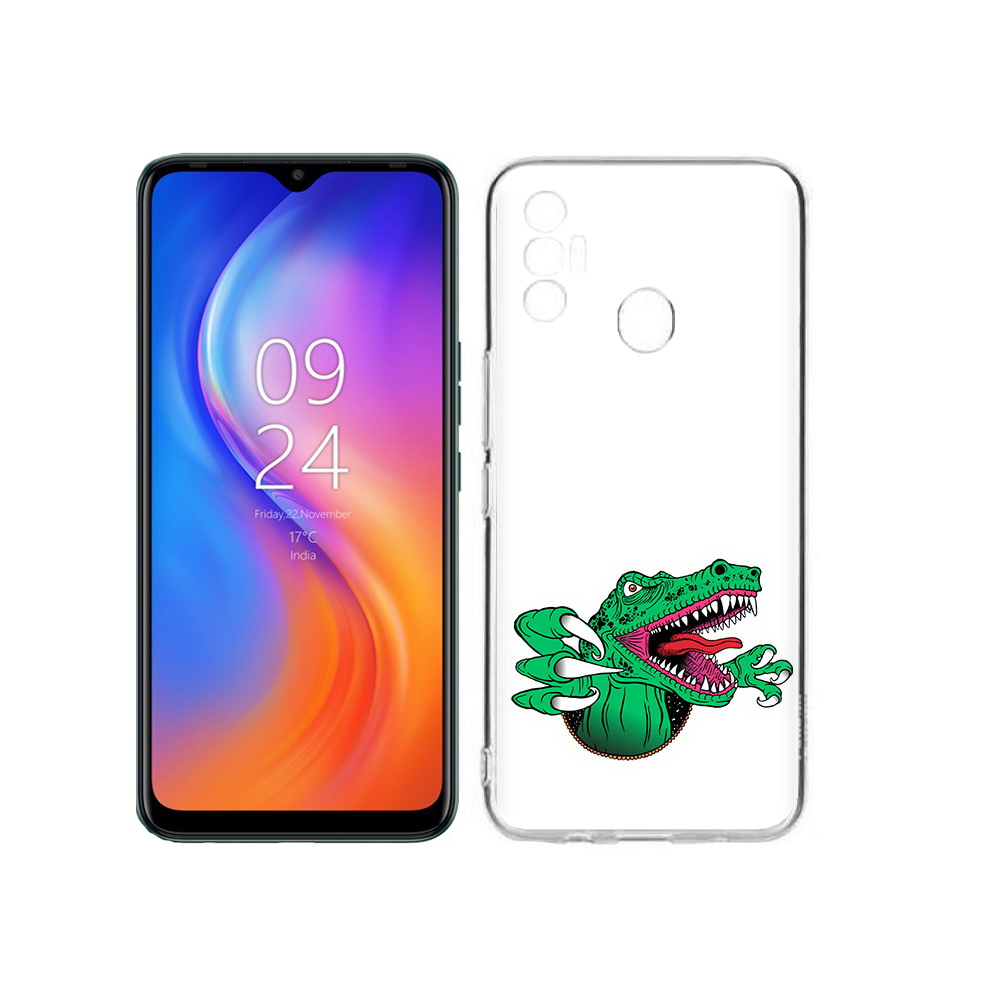 

Чехол MyPads Tocco для Tecno Spark 7 крокодил, Прозрачный, Tocco