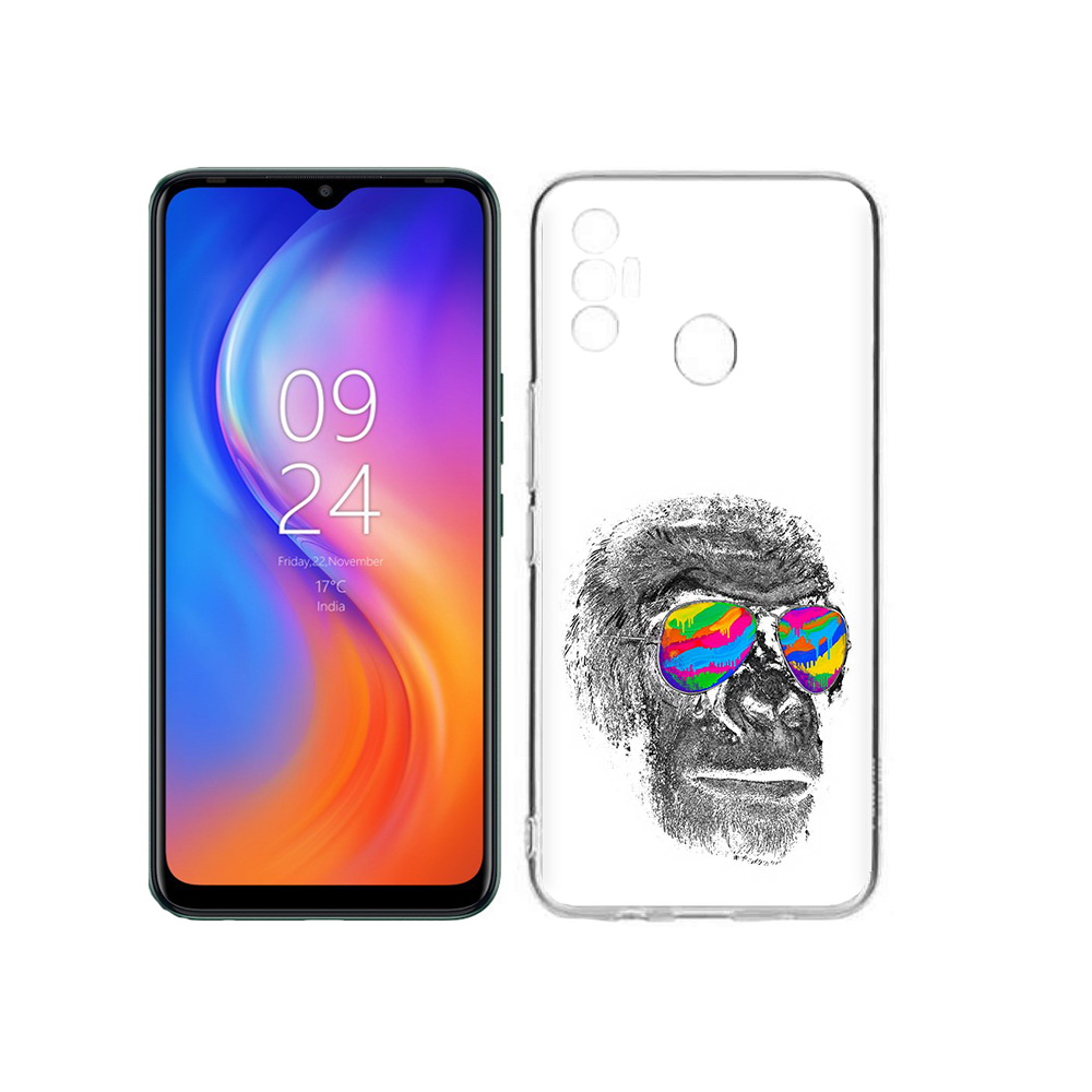 

Чехол MyPads Tocco для Tecno Spark 7 крутая обезьяна в очках, Прозрачный, Tocco