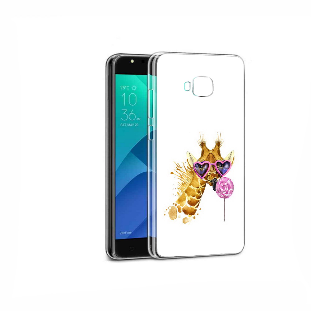 

Чехол MyPads Tocco для Asus ZenFone 4 Selfie акварельный жираф, Прозрачный, Tocco