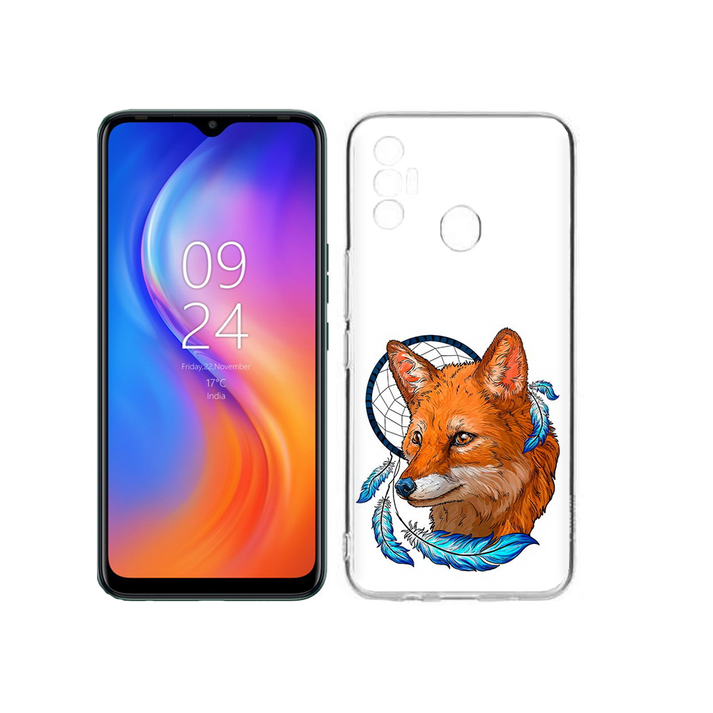 

Чехол MyPads Tocco для Tecno Spark 7 лиса и ловец снов, Прозрачный, Tocco