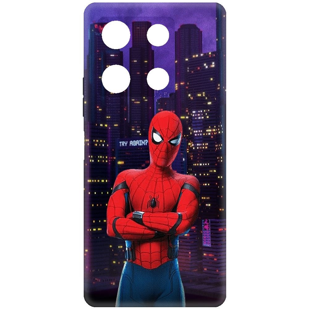 

Чехол-накладка Krutoff Soft Case Человек-Паук. На крыше для INFINIX Note 30 Pro черный