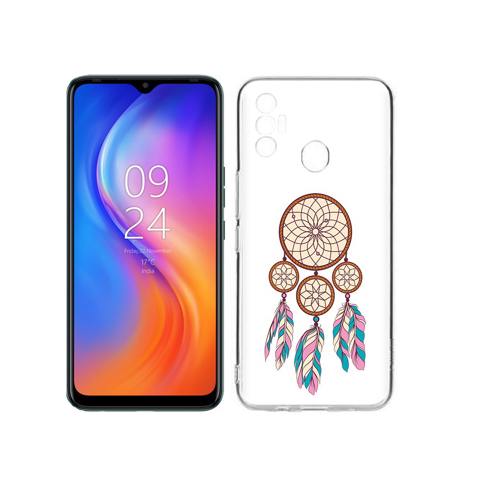 

Чехол MyPads Tocco для Tecno Spark 7 ловец снов бежевый, Прозрачный, Tocco