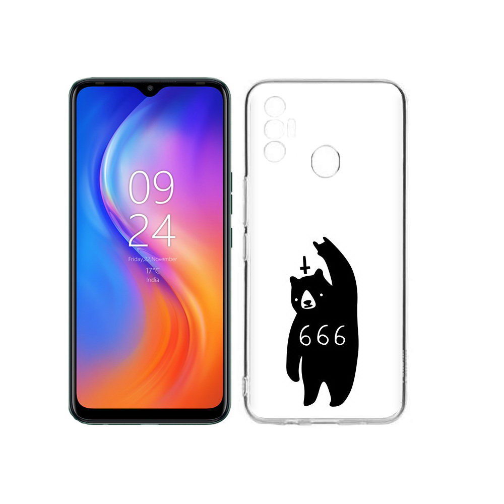 

Чехол MyPads Tocco для Tecno Spark 7 медведь 666, Прозрачный, Tocco