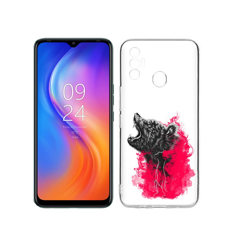 

Чехол MyPads Tocco для Tecno Spark 7 медведь в дымке, Прозрачный, Tocco