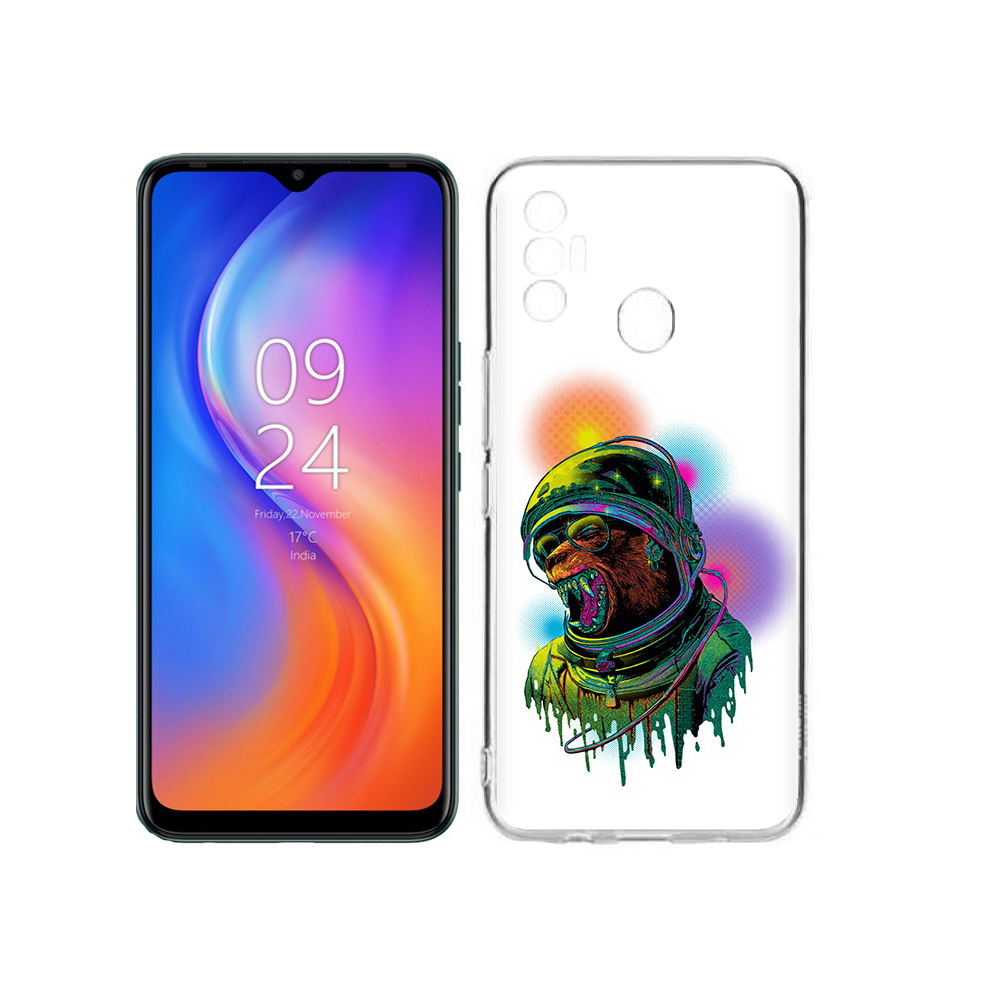 

Чехол MyPads Tocco для Tecno Spark 7 медведь космонавт, Прозрачный, Tocco
