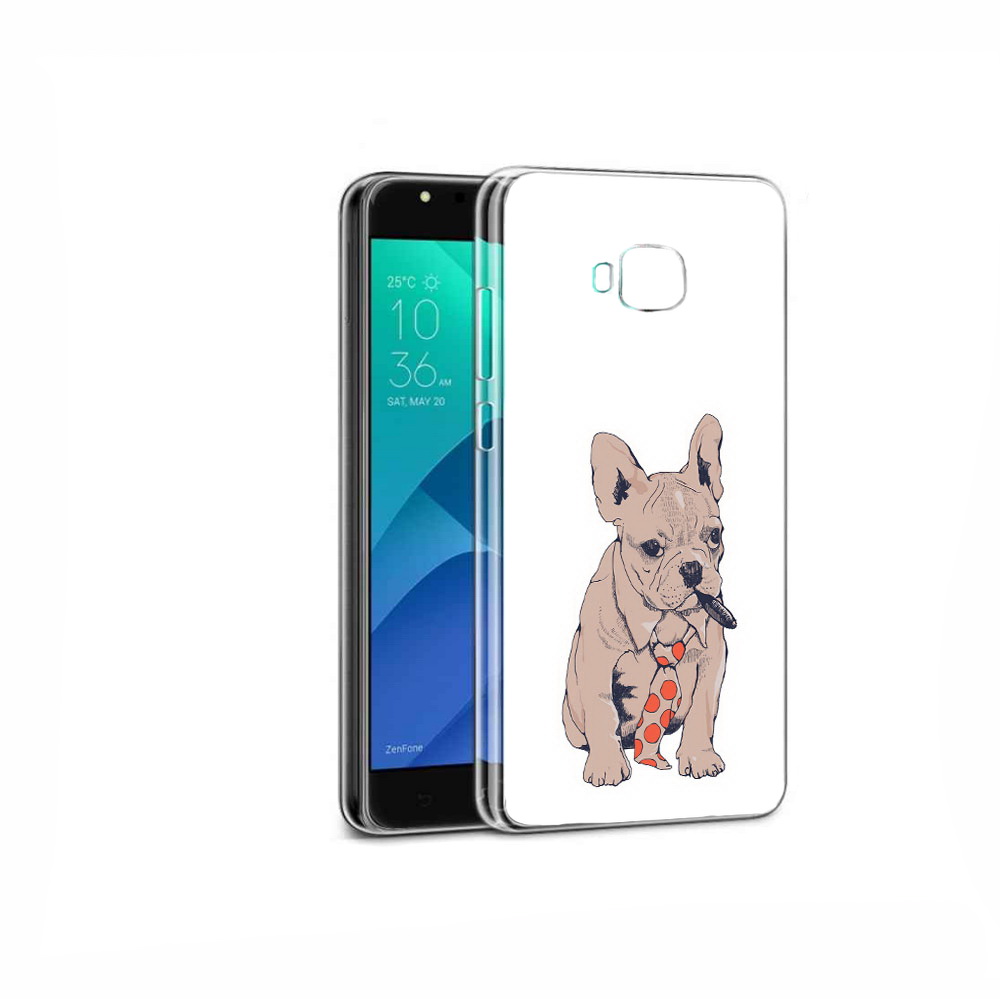 

Чехол MyPads Tocco для Asus ZenFone 4 Selfie бульдог с сигарой, Прозрачный, Tocco