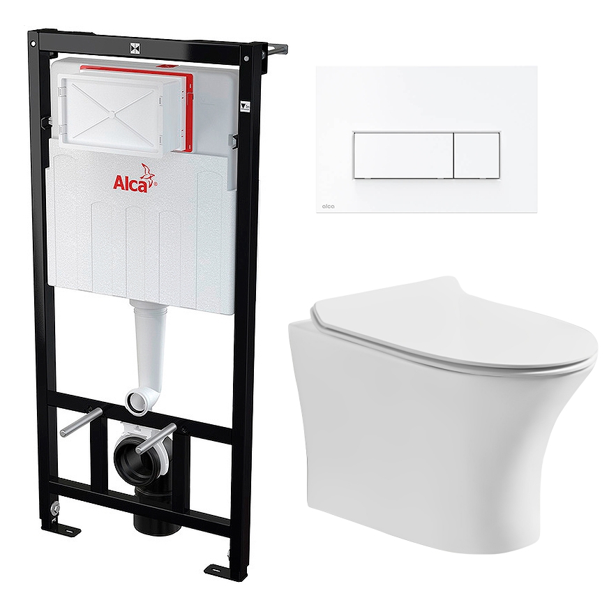 

Комплект инсталляция AlcaPlast + унитаз Cerutti Bernina aria + кнопка белая