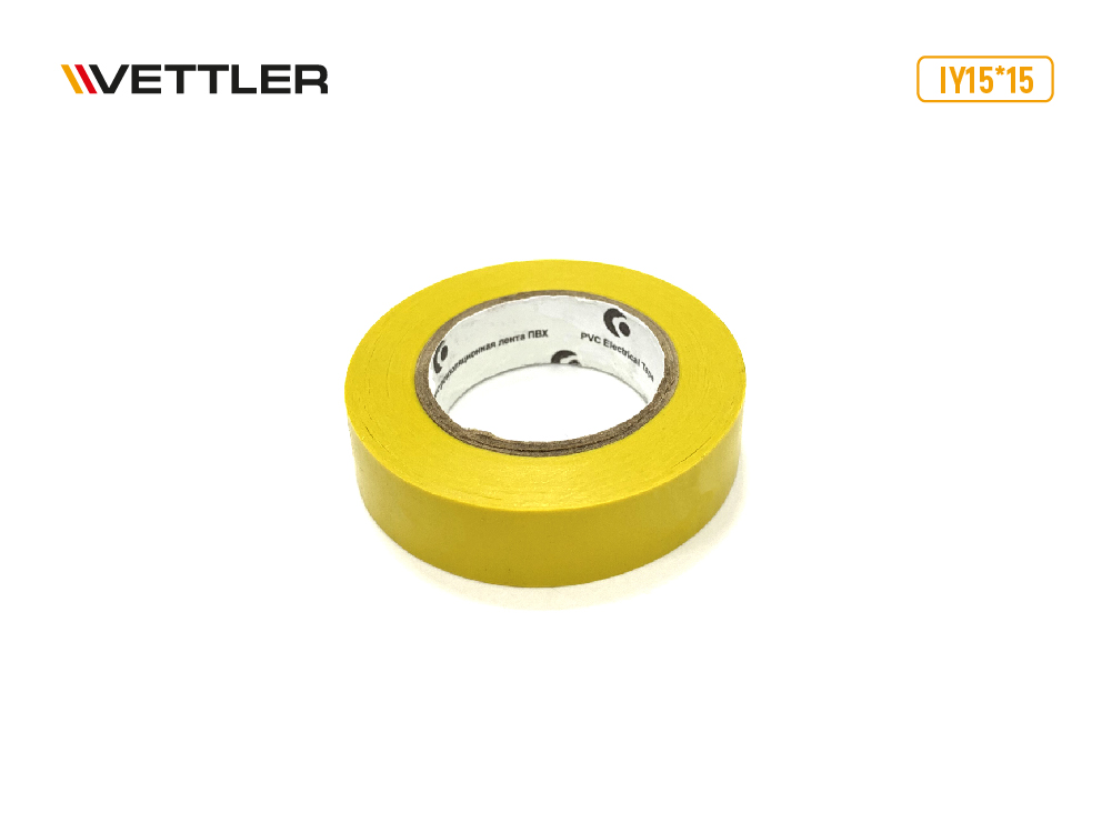 фото Vettler изолента 19мм х 15м желтая (vettler)