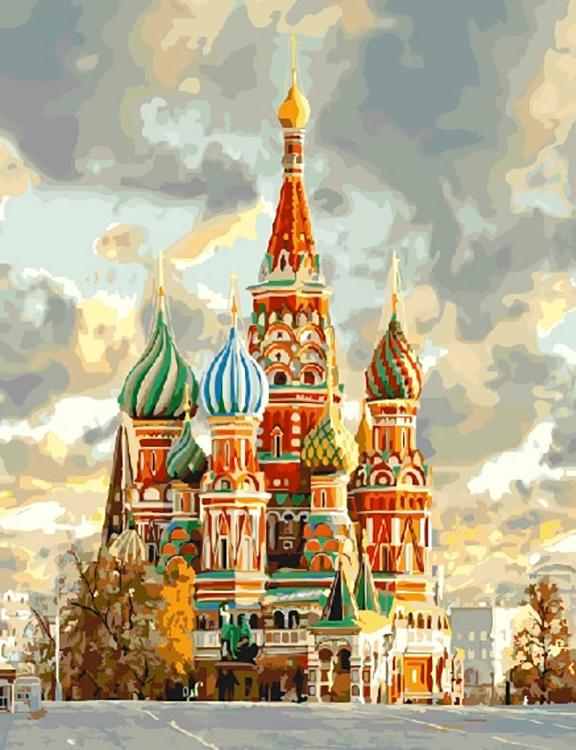 

Картина по номерам ВанГогВоМне Купола Москвы, 40x50, Купола Москвы