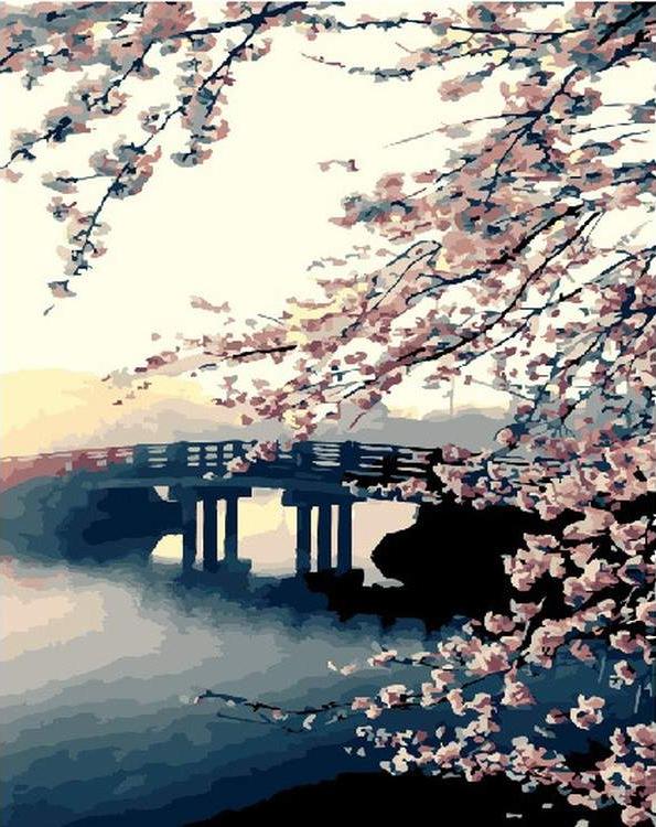 Картина по номерам ВанГогВоМне Сакура в цвету, 40x50