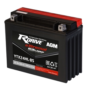 

Аккумулятор мото RDrive SILVER YTX24HL-BS AGM