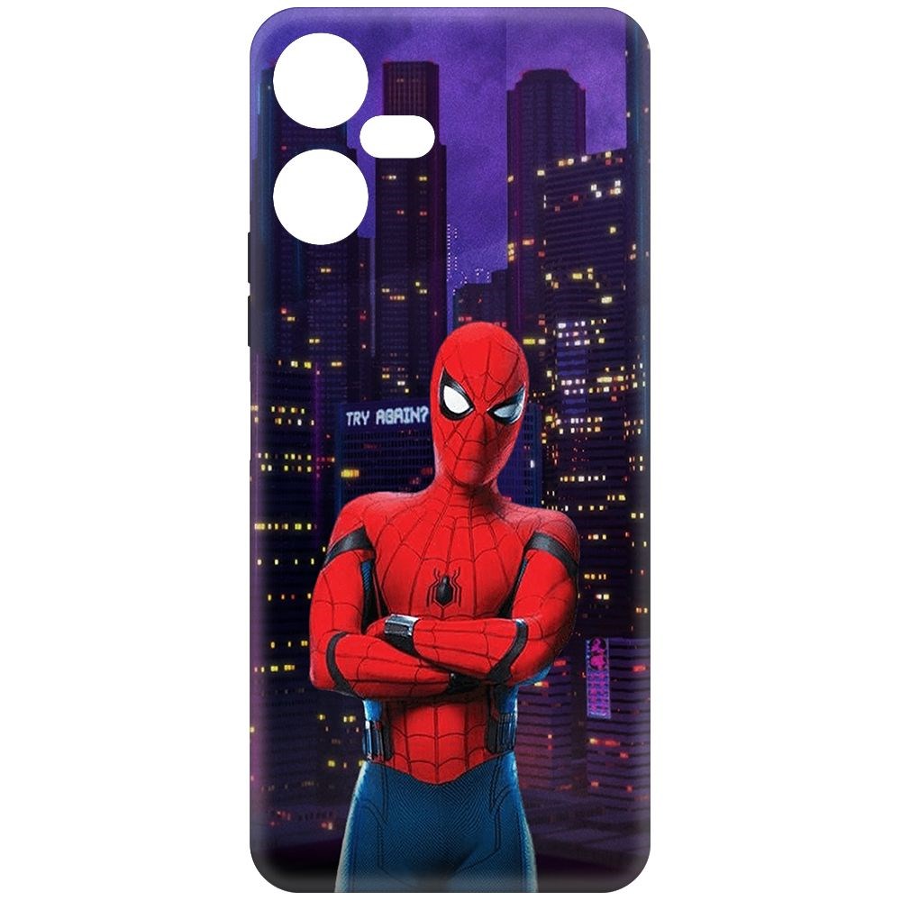 

Чехол-накладка Krutoff Soft Case Человек-Паук. На крыше для TECNO Pova Neo 3 черный