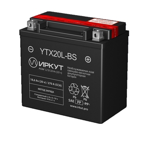 

Аккумулятор мото Иркут YTX20L-BS AGM