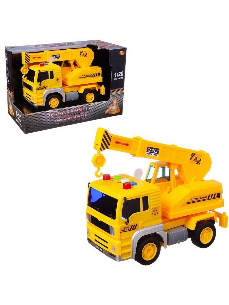 

Машинка инерционная ABtoys Автокран со звуковыми и световыми эффектами, 24x12x15,5 см