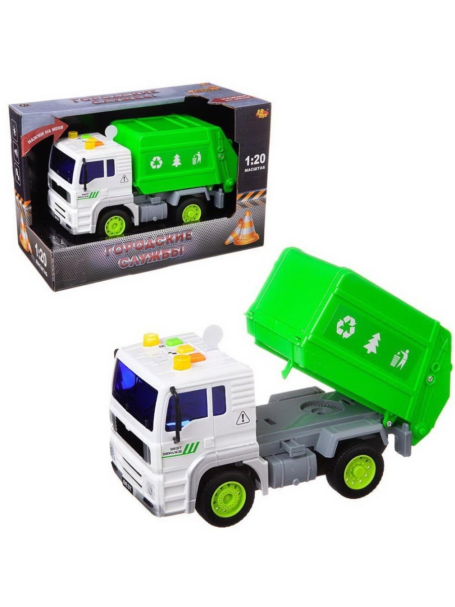 

Машинка инерционная ABtoys Мусоровоз, 24x12x15,5 см