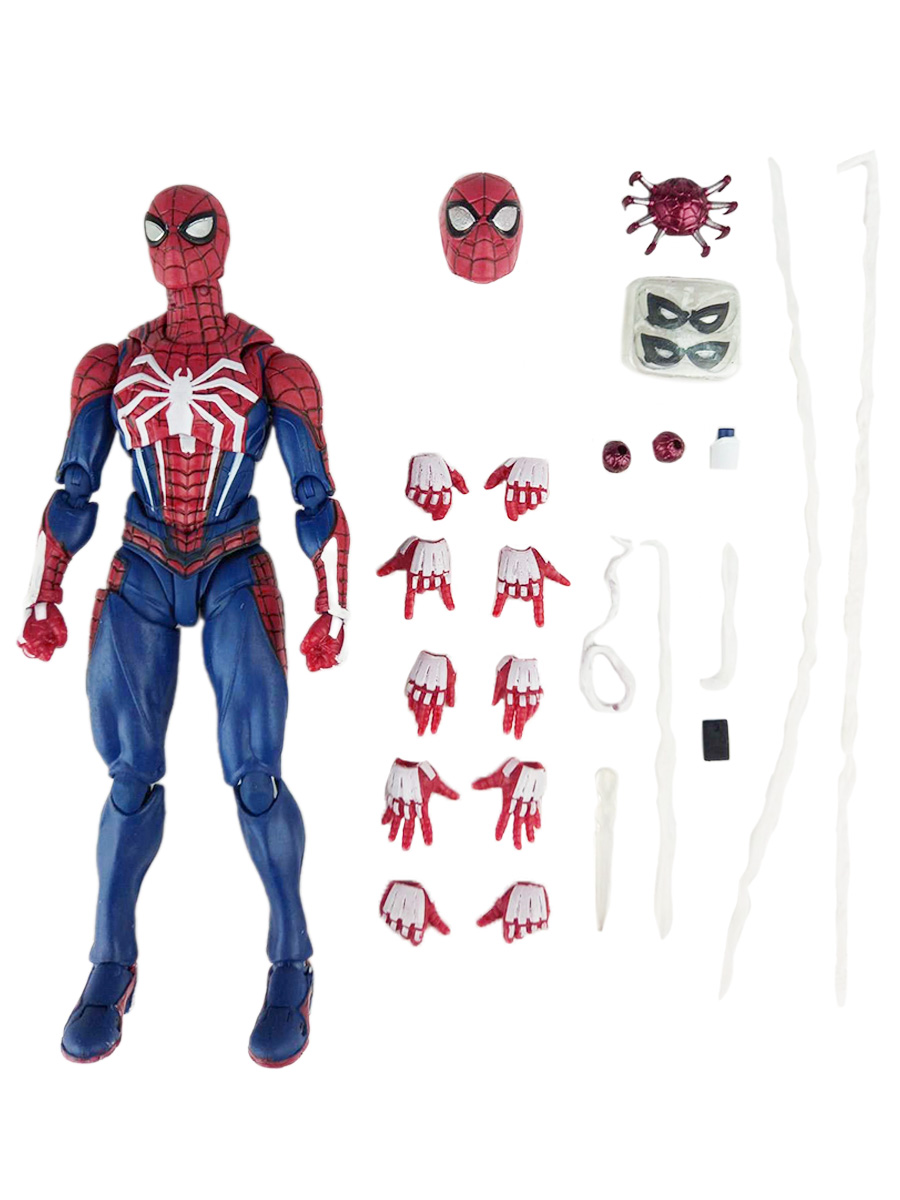 Фигурка Человек-паук Spider-man, паутина, кисти, маски, 15 см