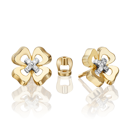 

Серьги из комбинированного золота с бриллиантом PLATINA jewelry 02-4814-00-101-1121, 02-4814-00-101-1121
