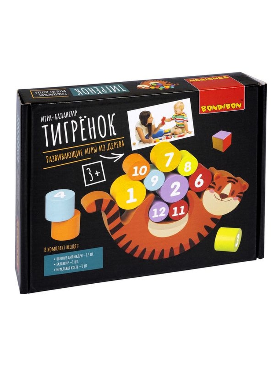 

Развивающие игры из дерева Bondibon Игра-балансир Тигренок