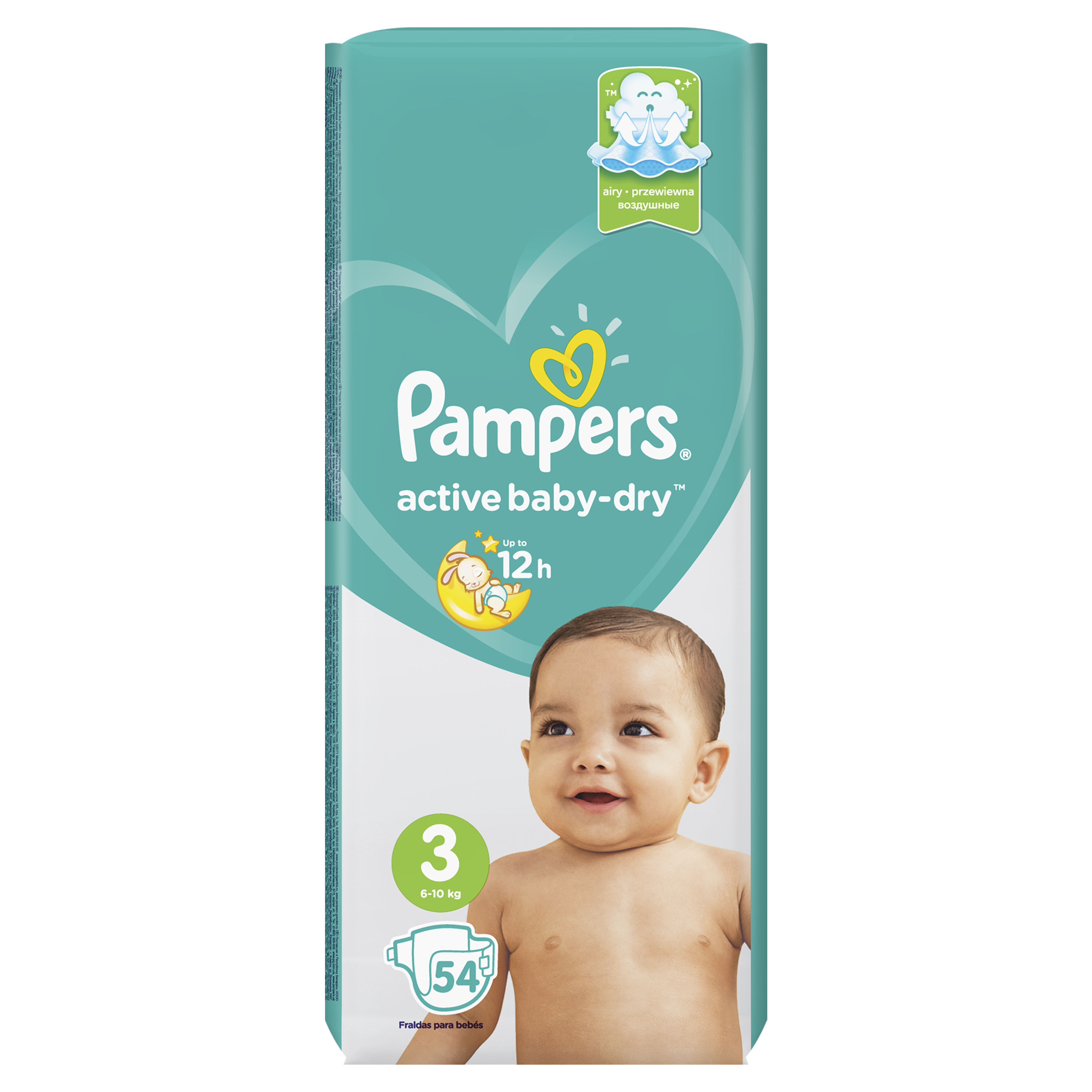 

Подгузники Pampers Active Baby-Dry midi (6-10 кг), 54 шт.