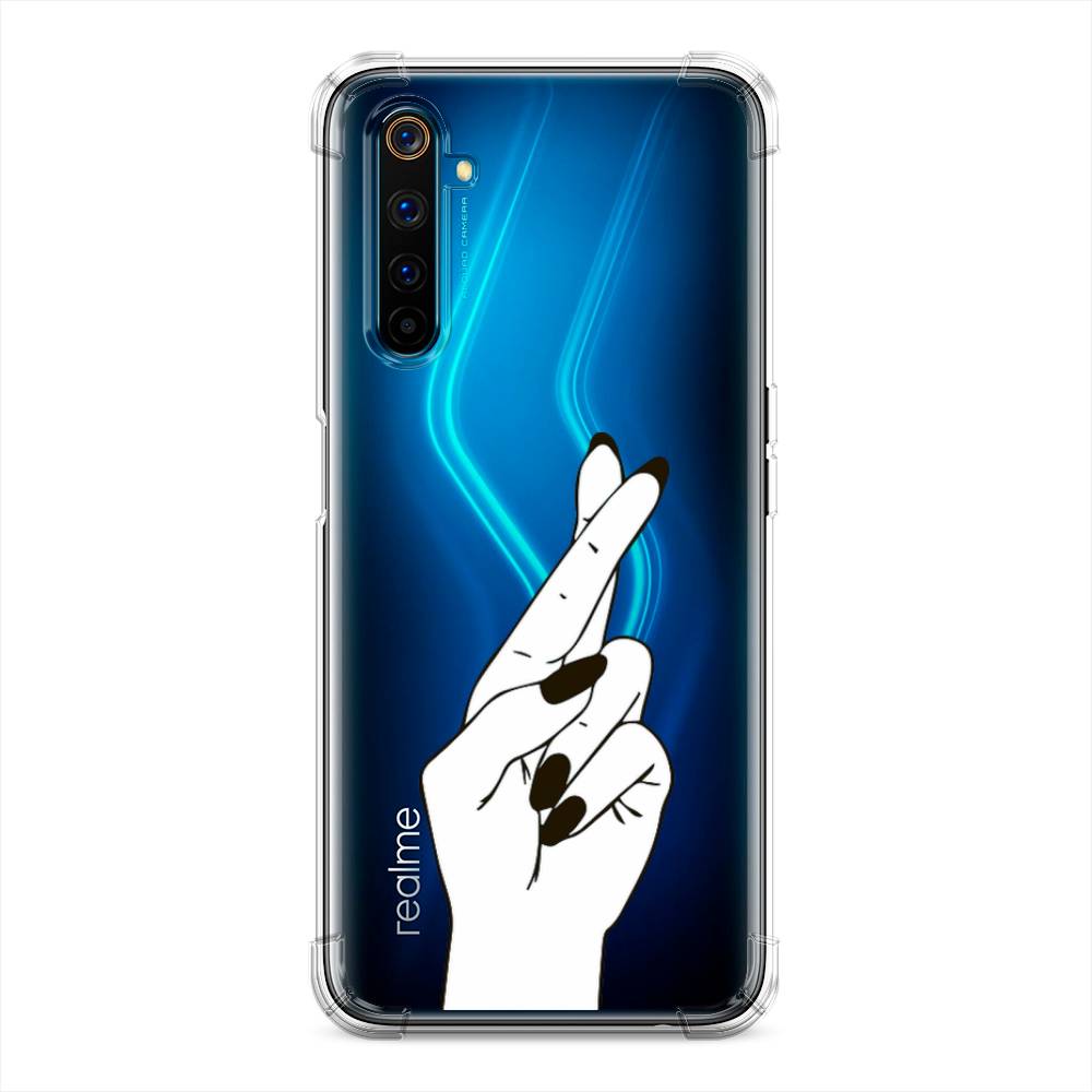 фото Противоударный силиконовый чехол "пальцы графика" на realme 6 pro awog