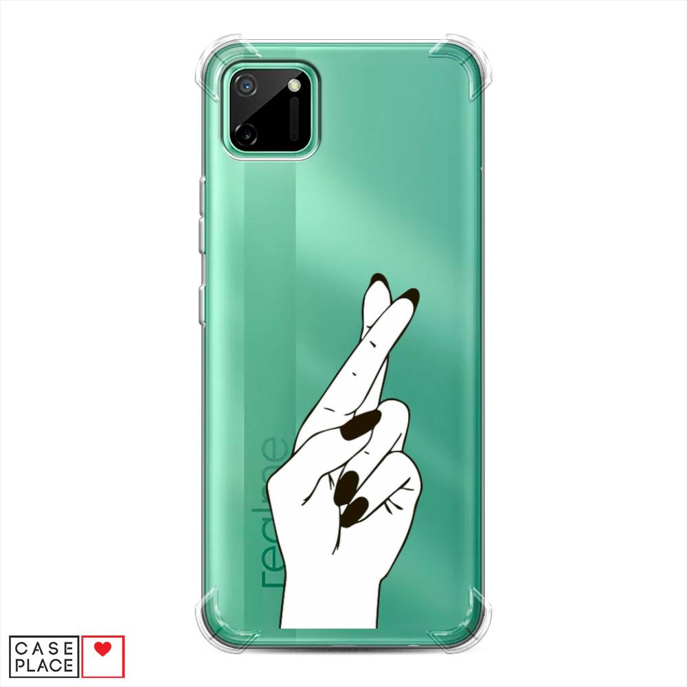 фото Противоударный силиконовый чехол "пальцы графика" на realme c11 awog