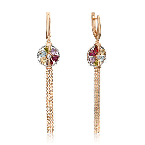 

Серьги из золота с гранатом/топазом/аметистом PLATINA jewelry 02-4550-00-252-1110-57, 02-4550-00-252-1110-57