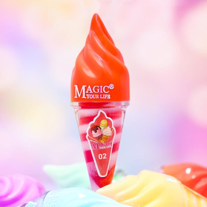 Блеск для губ «Мороженое», микс цветов и ароматов форма силиконовая для выпечки доляна полусфера 28 3×16 5 см 24 ячейки d 2 8 см микс