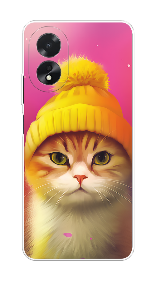 

Чехол на Oppo A38/A18 "Котик в шапочке", Розовый;желтый;бежевый, 2515350-1